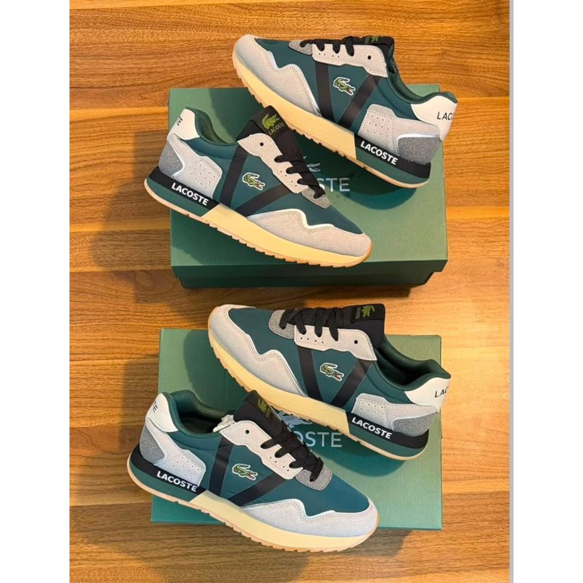 Paire de Baskets Lacoste Sport Retro – Vert Sapin & Gris