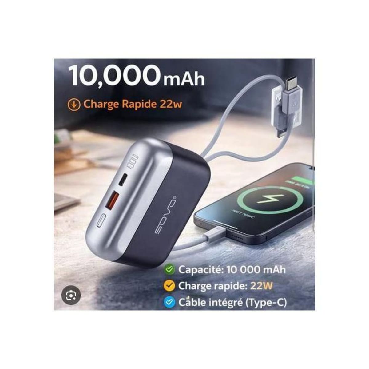 Mini Power Bank SOVO PD-22 – 10000 mAh avec Charge Rapide 22.5W PD & Qualcomm QC 3.0 - vue 2