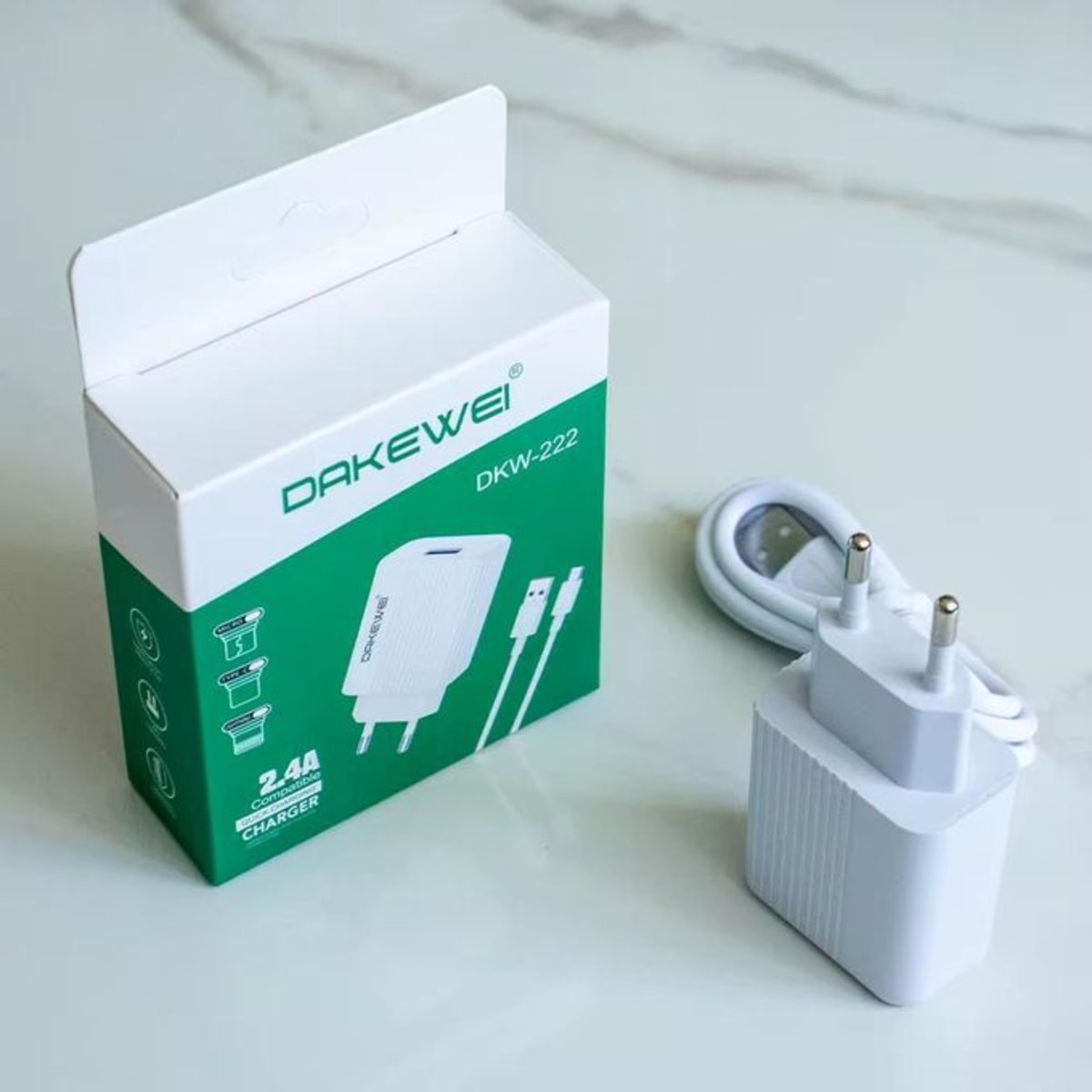Chargeur Secteur DAKEWEI DKW-222 – Fast Charge 2.4A avec Câble Inclus