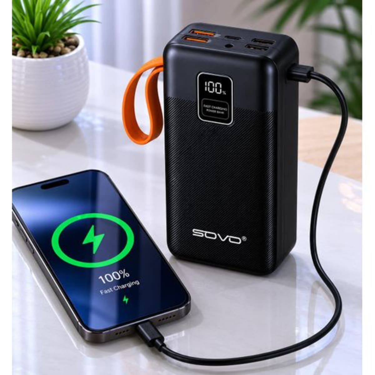 Power Bank SOVO PD-27 – 40000 mAh avec Super Charge (SCP – PD 20W) & Écran LCD