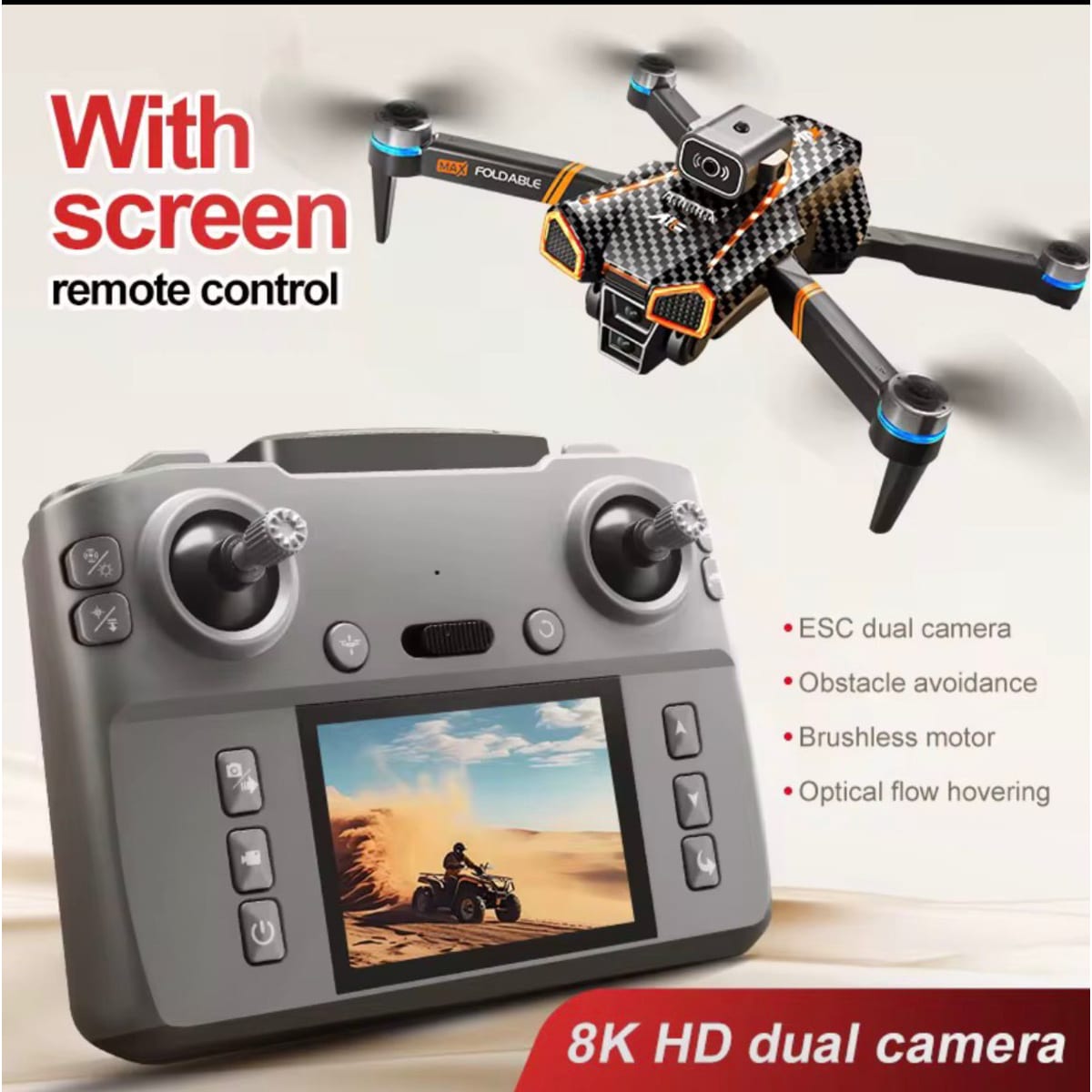 Drone Quadricoptère MAX Foldable A15 - Double Caméra 4K avec capteur d'obstacles - vue 2