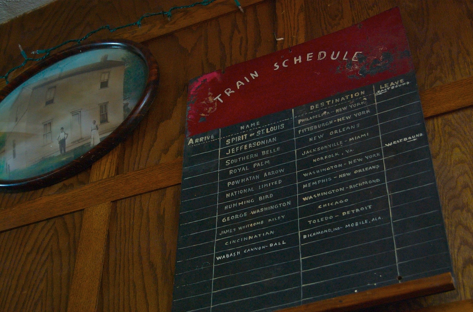 Train Schedule in Station Stop Restaurant