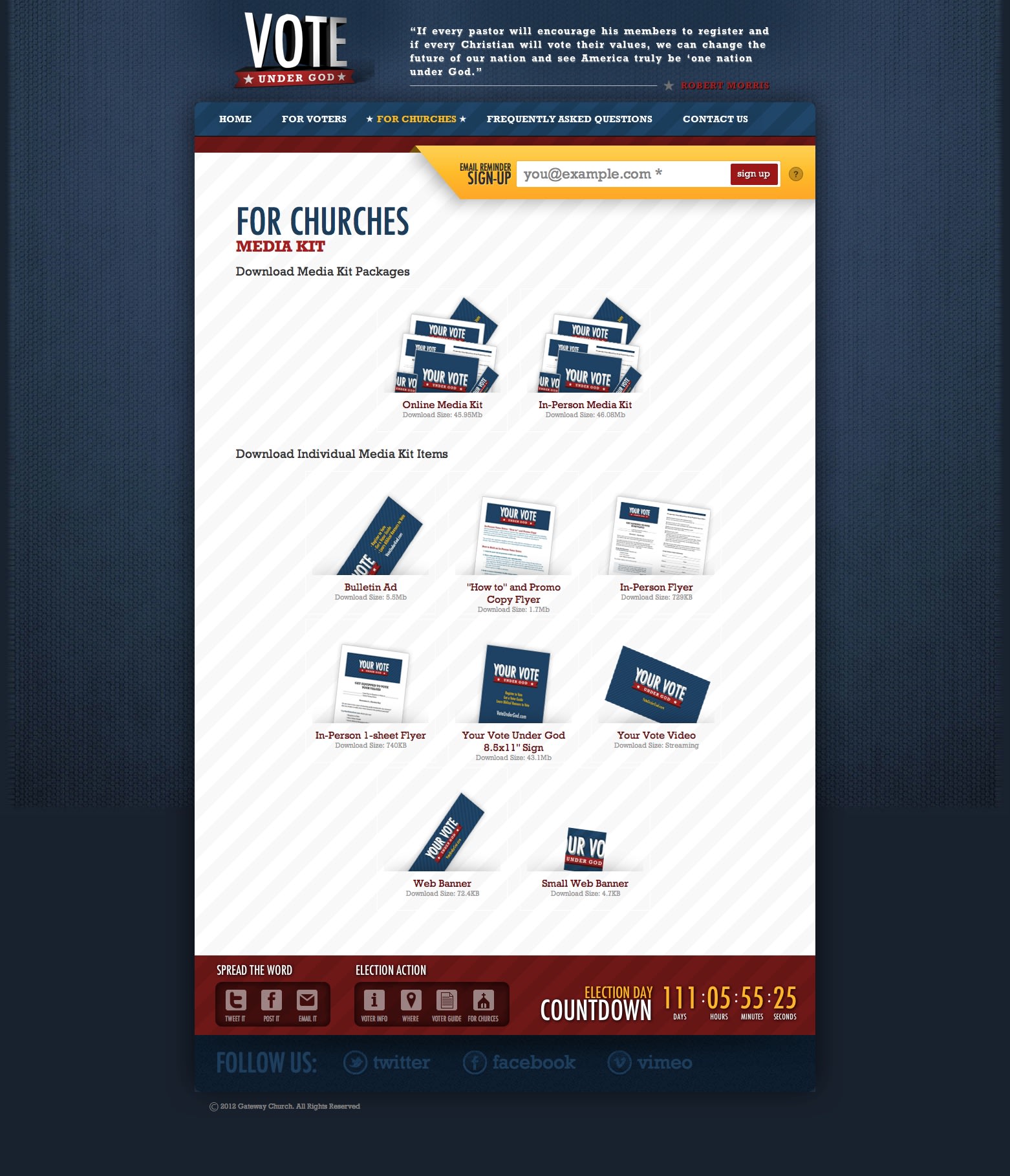 Media Kit - For Churches - Vote Under God