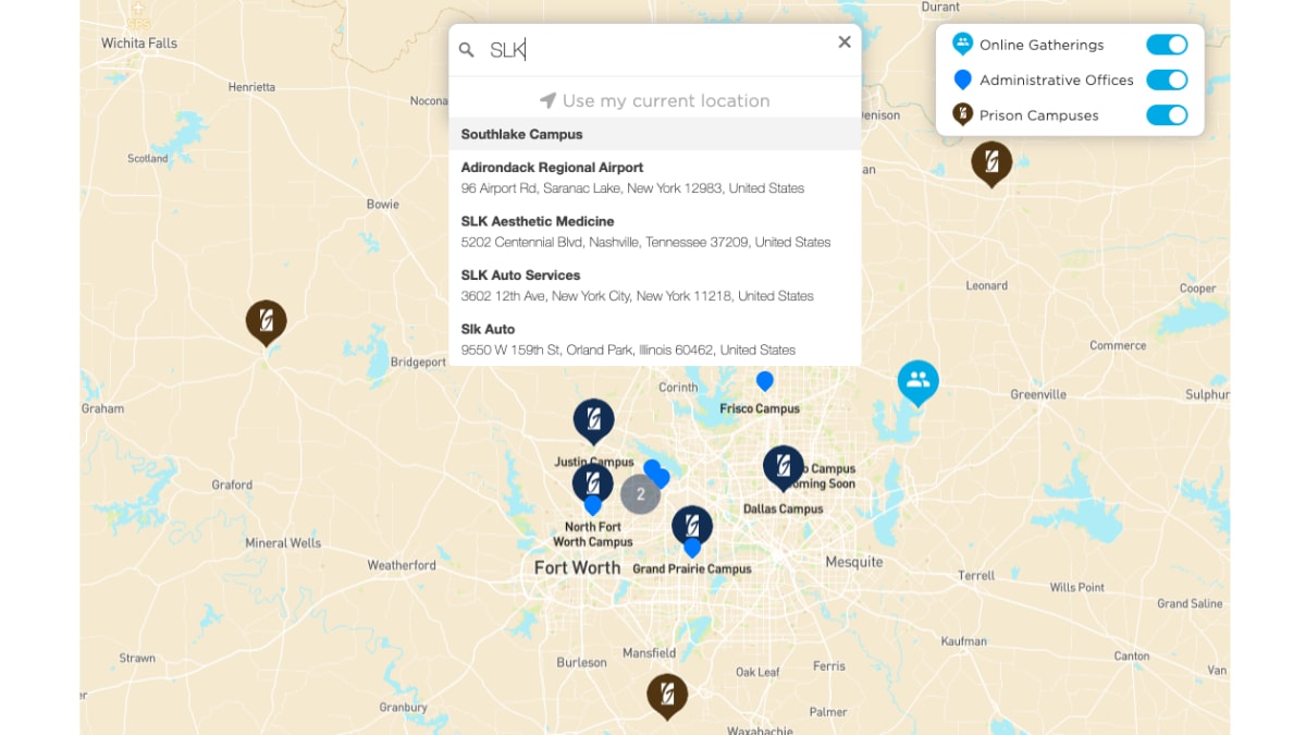 Gateway Church Locations Map