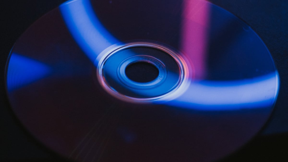 blue and black compact disc