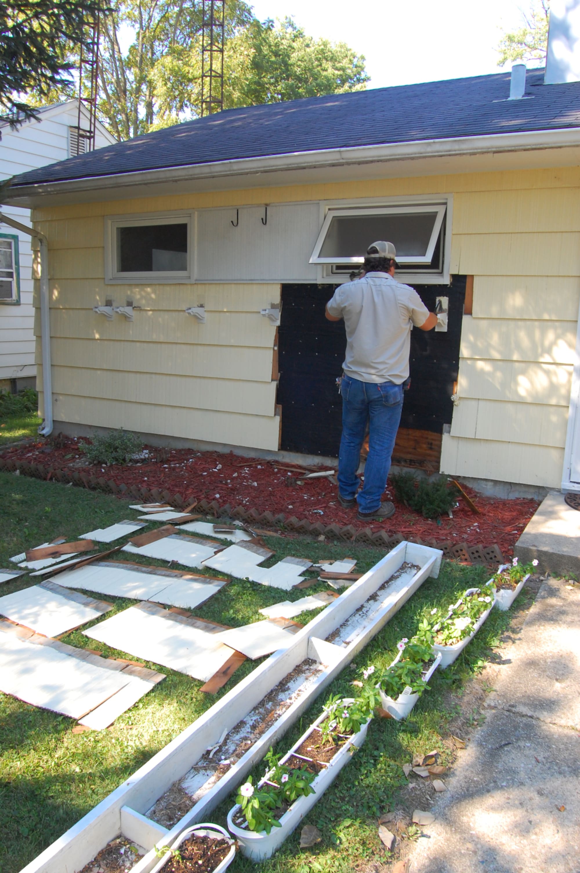 Making a whole where the water got in