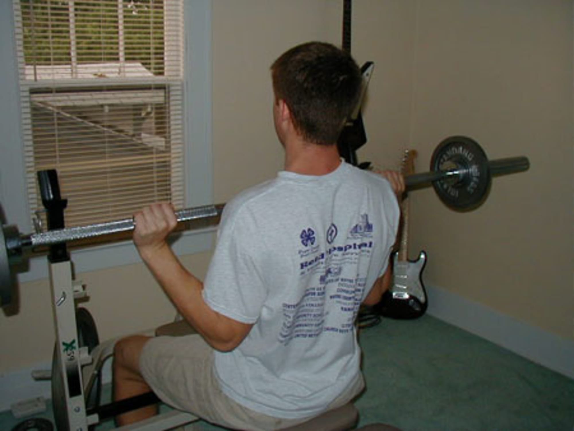 Jamie doing shoulder presses