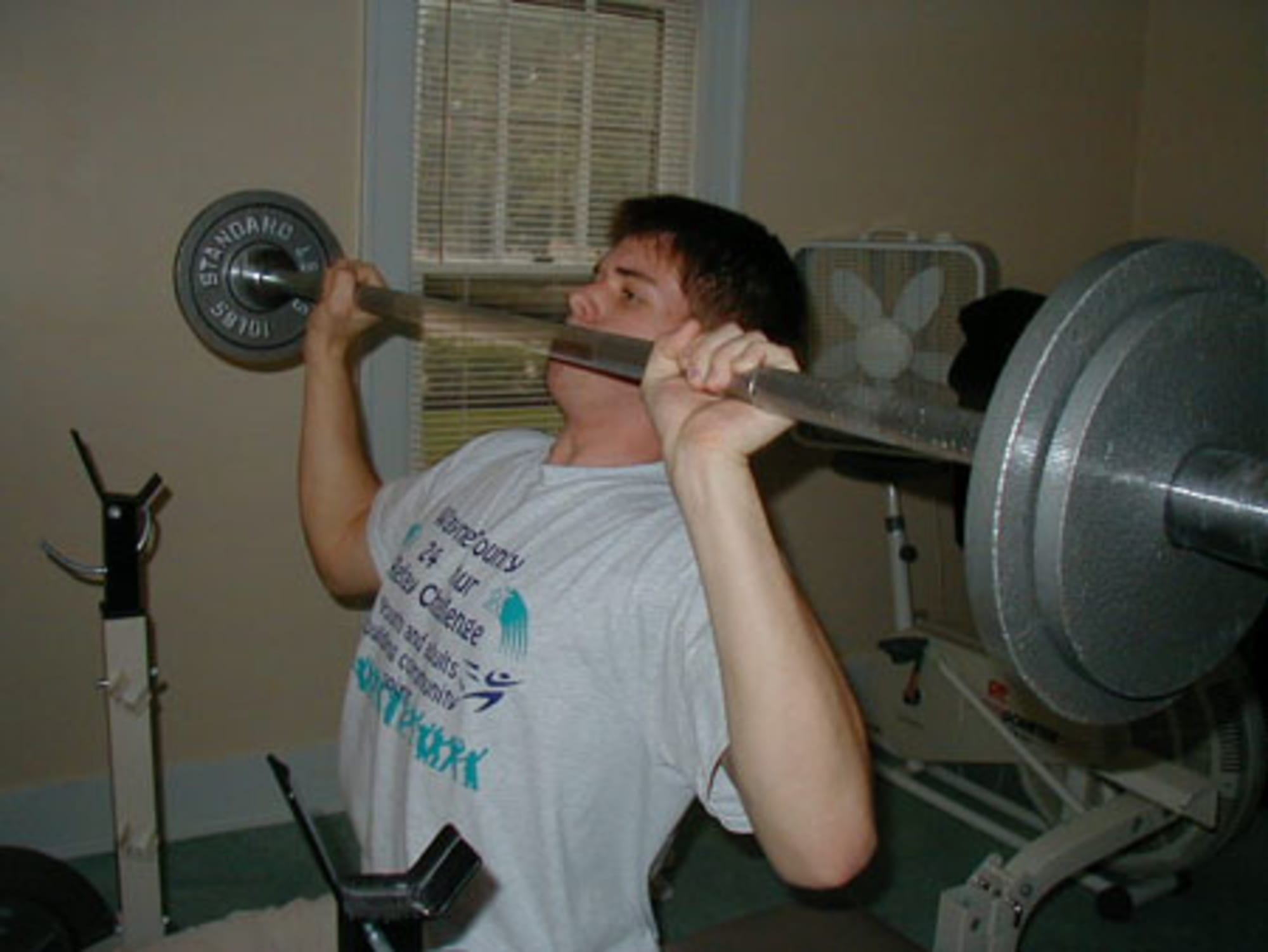 Jamie doing shoulder presses