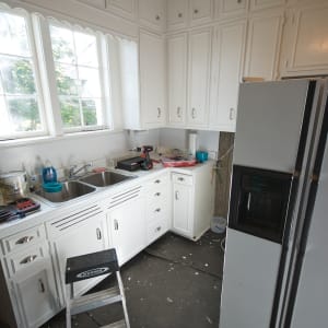 Kitchen cabinets with new hardware