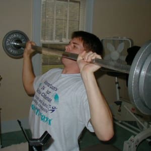 Jamie doing shoulder presses