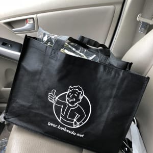 Bethesda merch bag from QuakeCon 2018