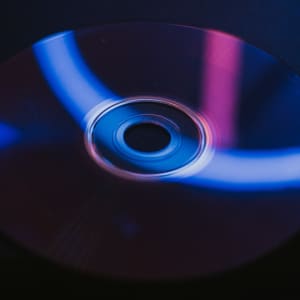 blue and black compact disc
