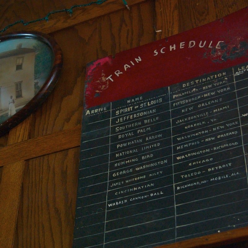 Train Schedule in Station Stop Restaurant