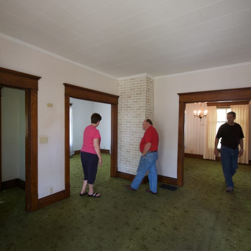 Living Room into front room and dining room
