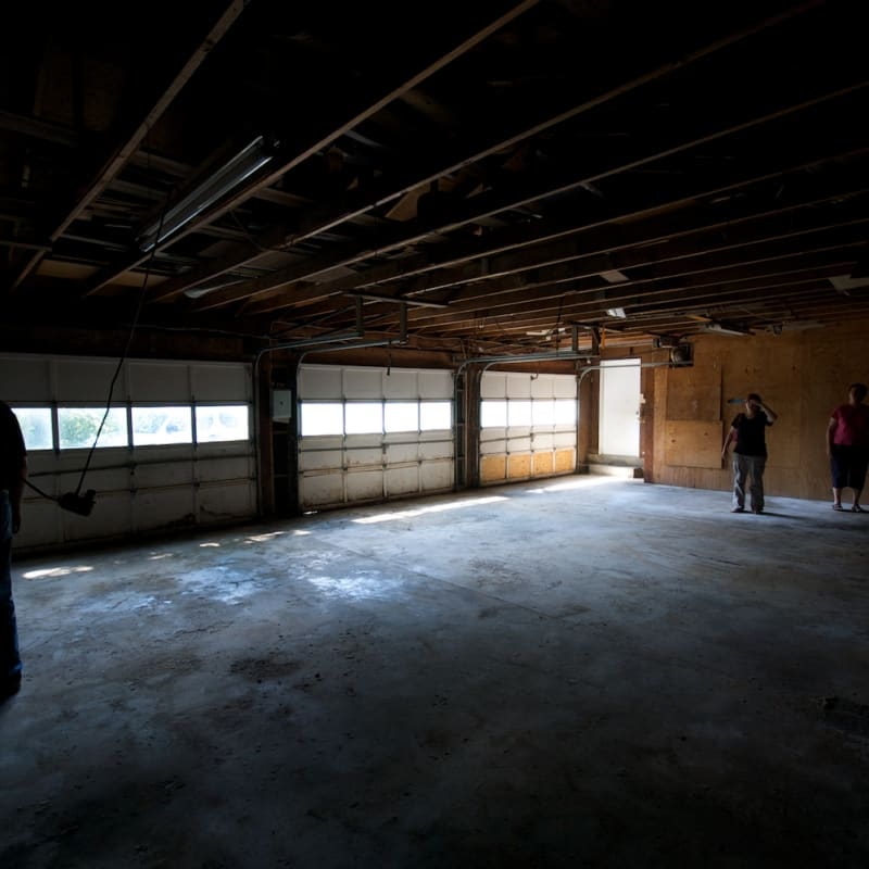 Garage Doors: Before (inside)