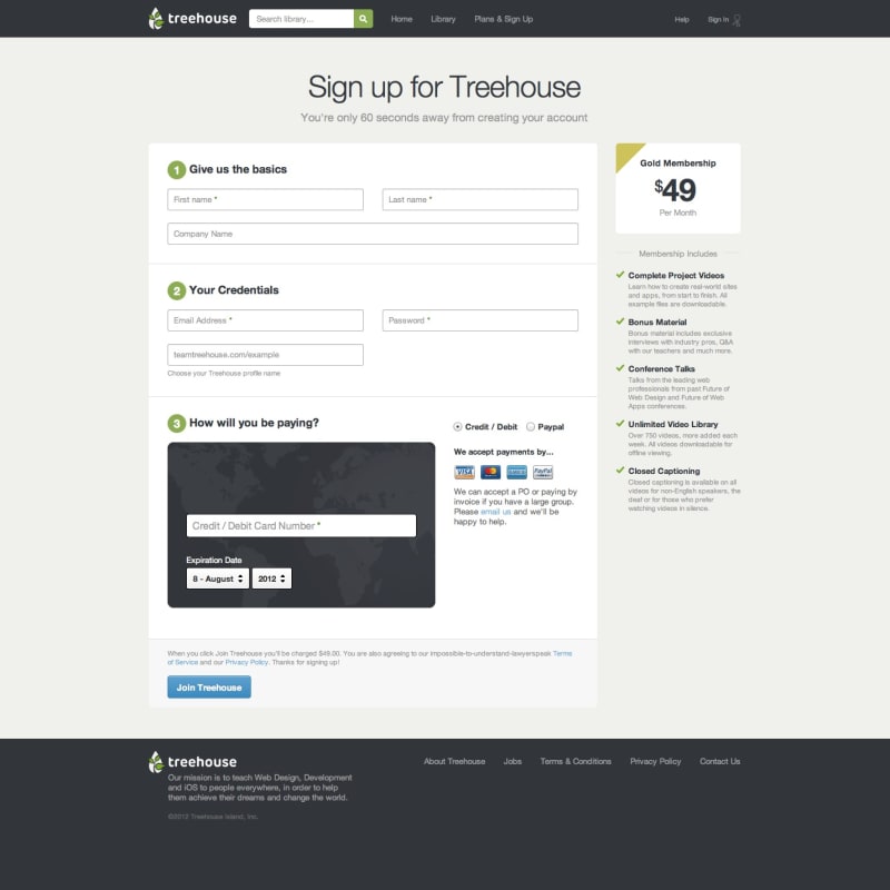 Sign up for Treehouse