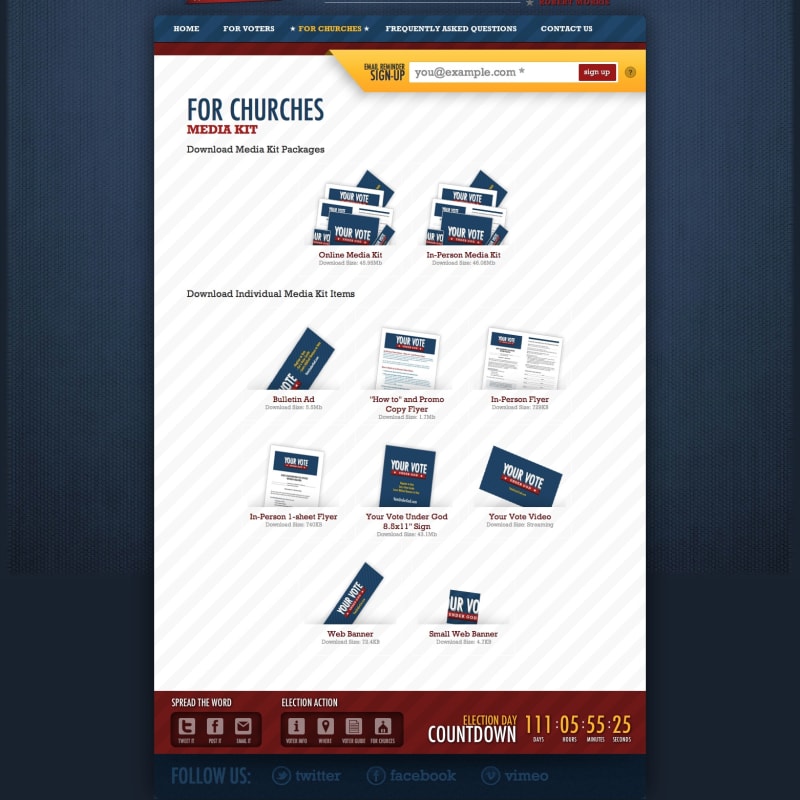 Media Kit - For Churches - Vote Under God