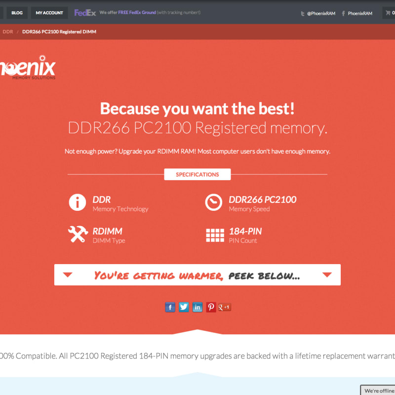 PhoenixRAM.net Interior Page