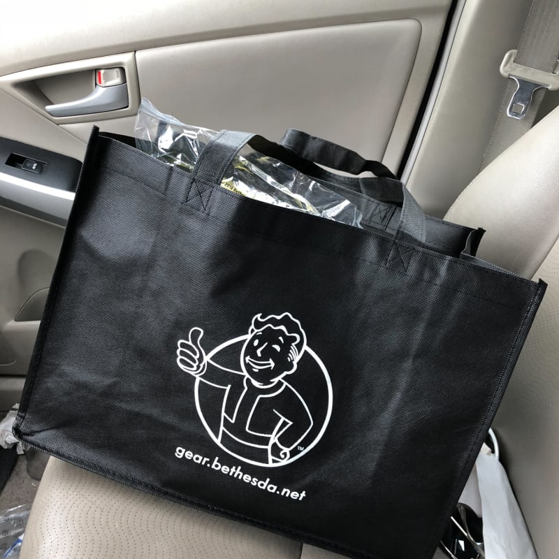 Bethesda merch bag from QuakeCon 2018