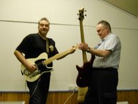 Tom playing bass guitar