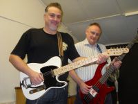 Tom playing bass guitar