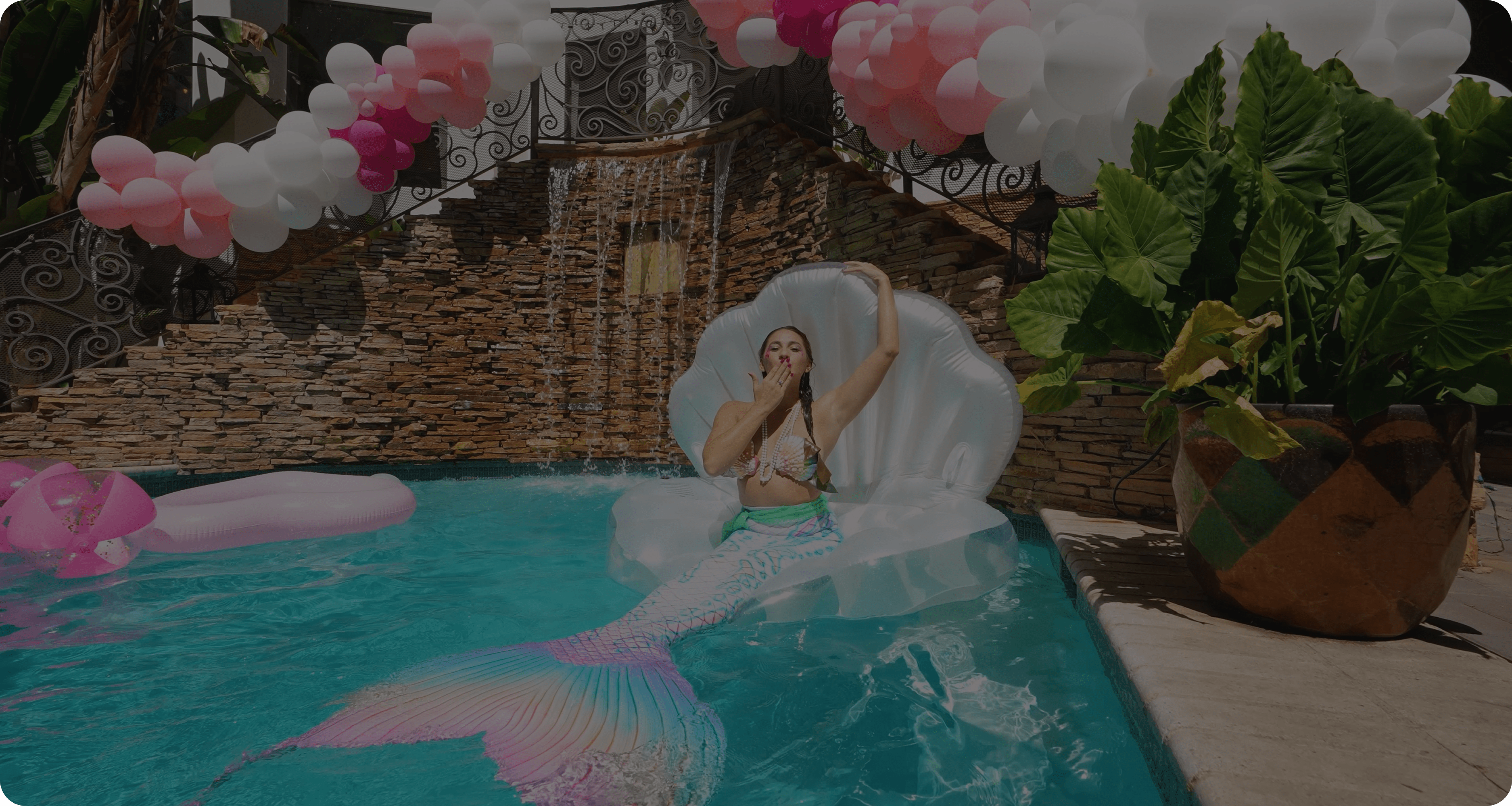 Colorful party decorations and confetti
