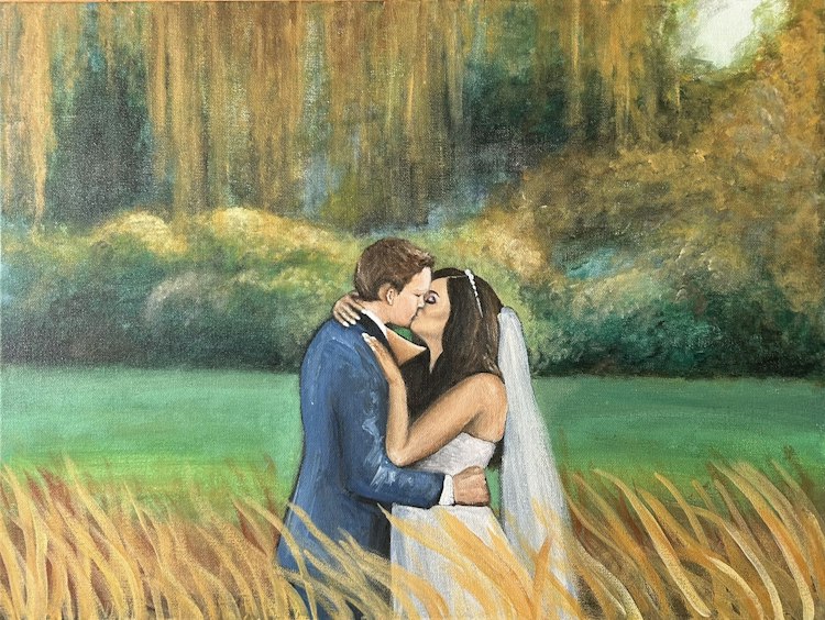 Canvas Live Wedding Painting (Gold)
