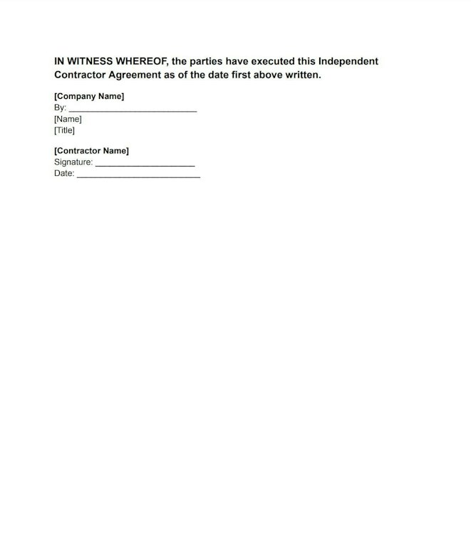 Independent Contractor Agreement Template
