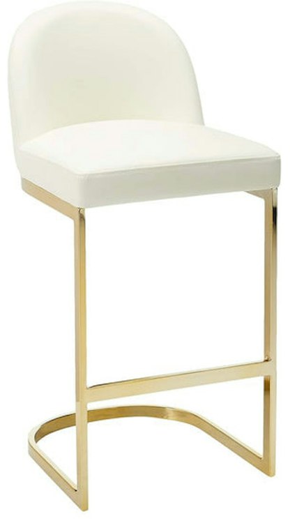 Bar Stool - Cream & Gold