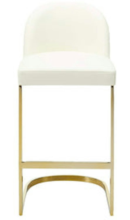 Bar Stool - Cream & Gold