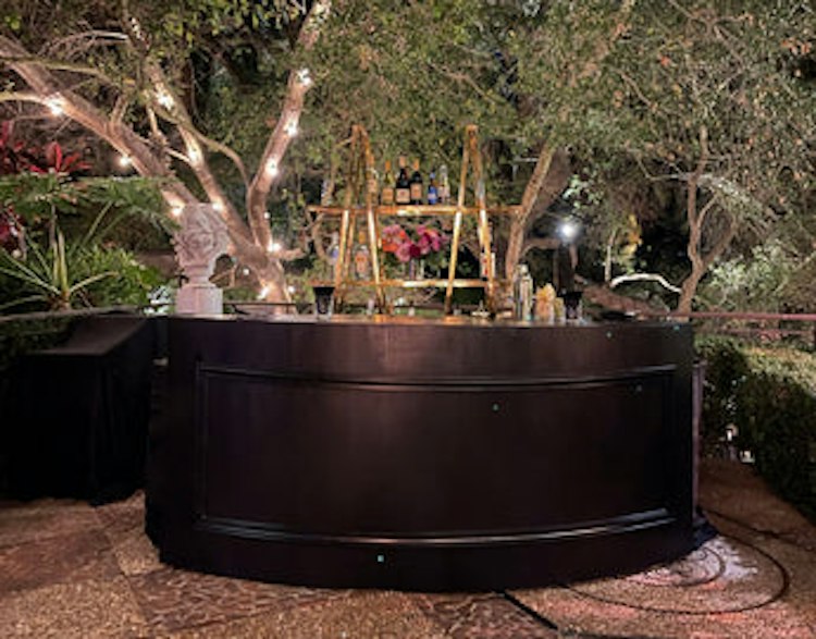 Black Wood Curved Bar