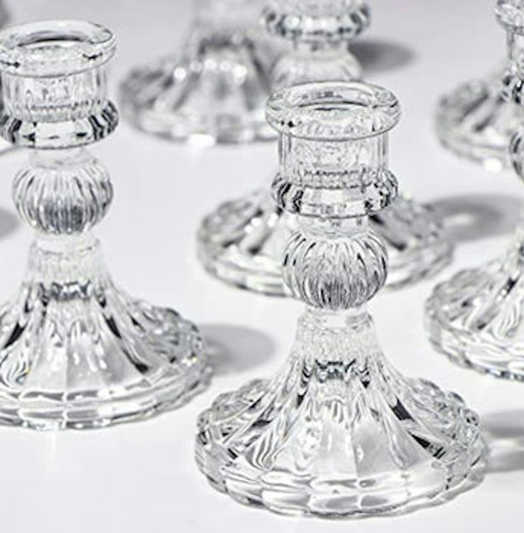 Taper Candle Holder Crystal Clear