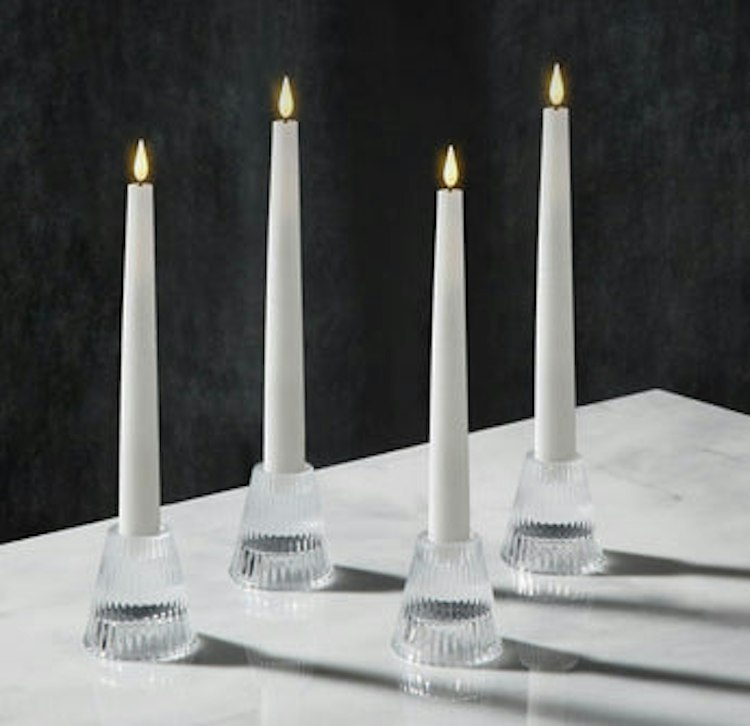 Taper Candle Holder Lucida Clear Glass