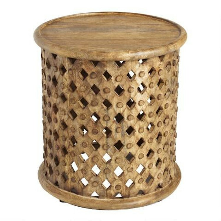 Accent Table - Tribal Carved Wood