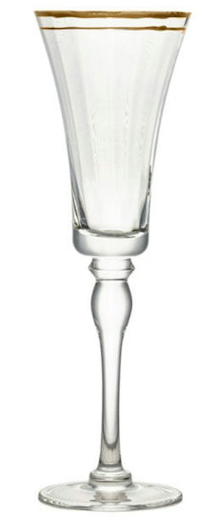 Champagne Flute Gold Rimmed - Kate Collection