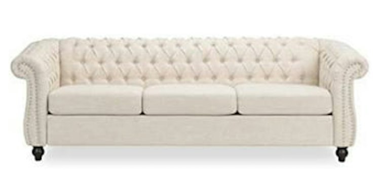 Beige Tufted Sofa
