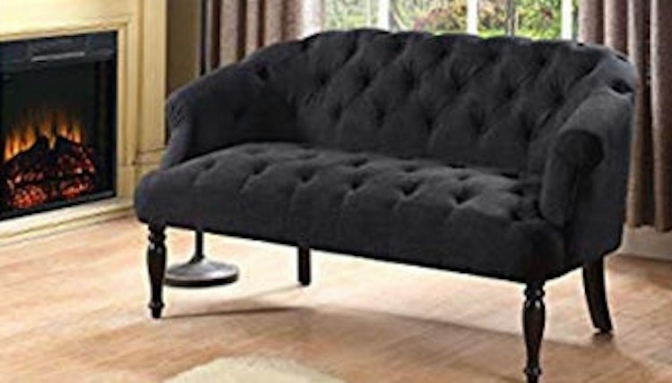 Love Seat - Charcoal Tufted