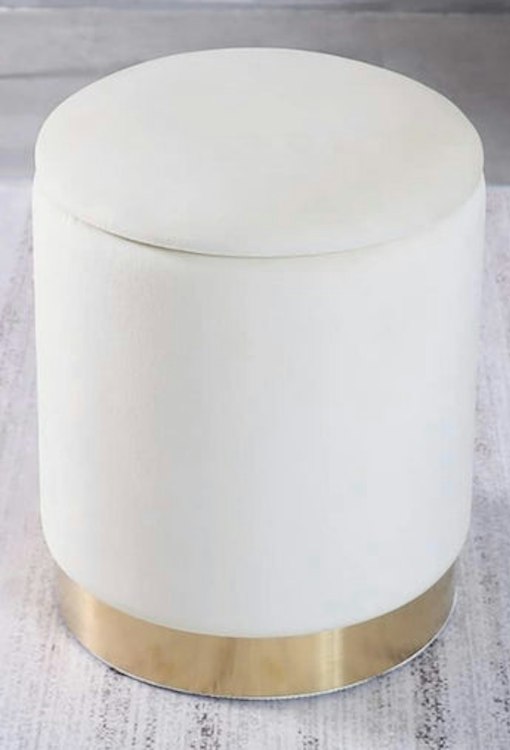 Ottoman - White & Gold