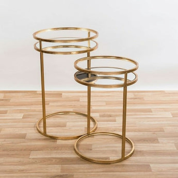 Nesting Tables - Gold Glass