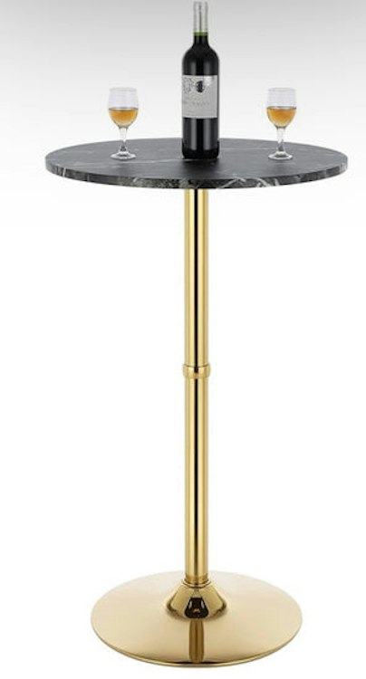 24" Round Black and Gold Cocktail Table