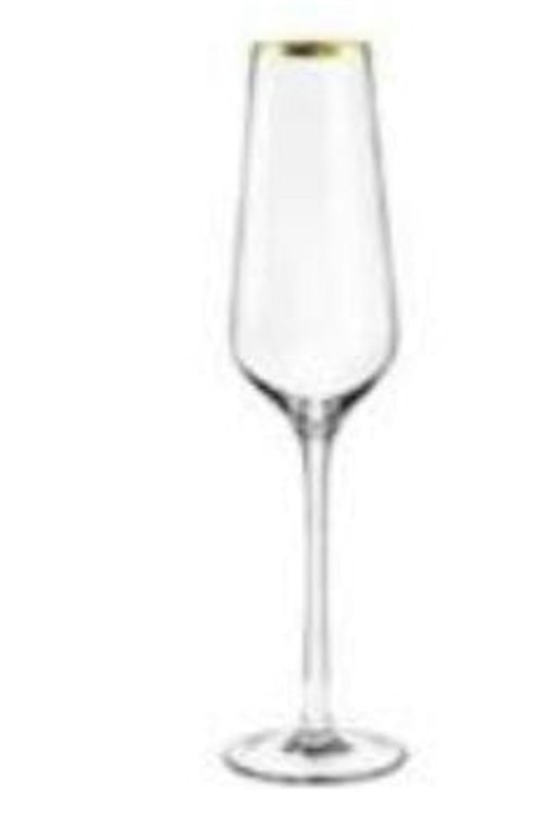 Champagne Flute - Gold Rimmed