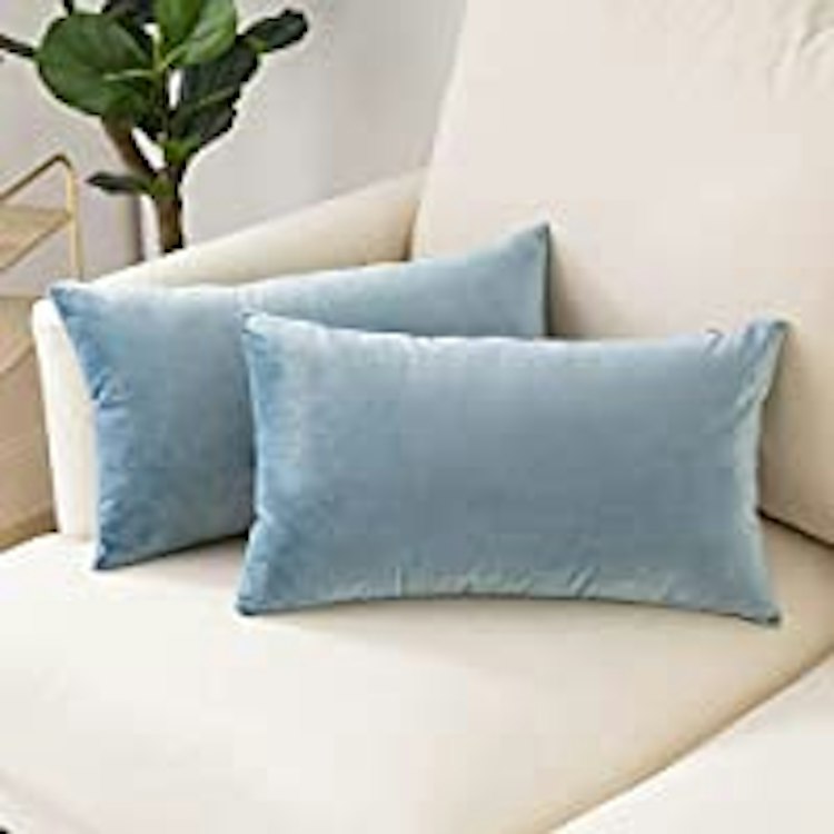 Accent Pillow - Light Blue Velvet