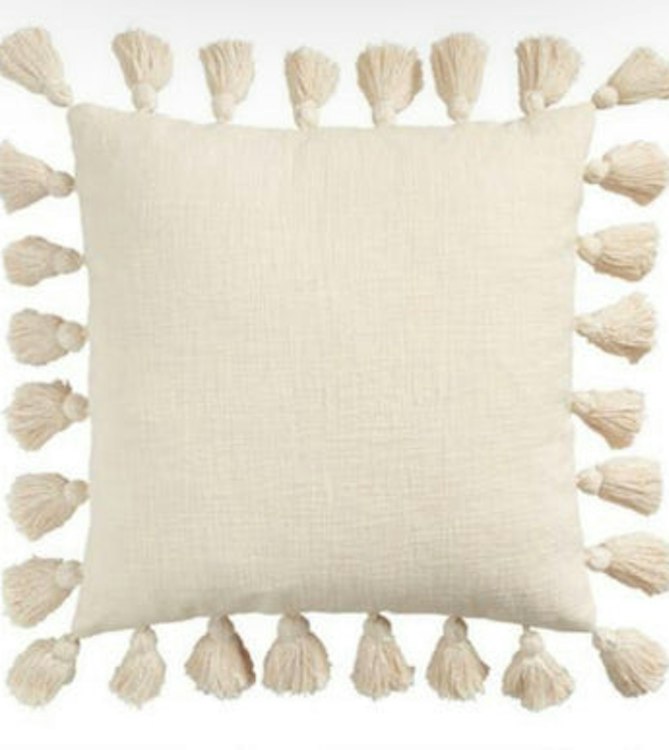 Throw Pillow - Ivory Tassel