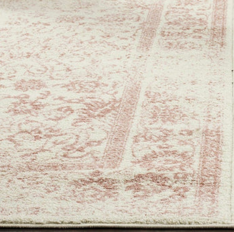 Area Rug - Ivory & Rose Distressed