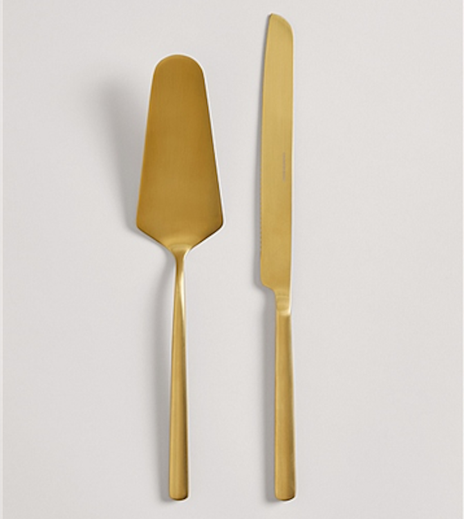 Cake Cutting Set Modern Gold