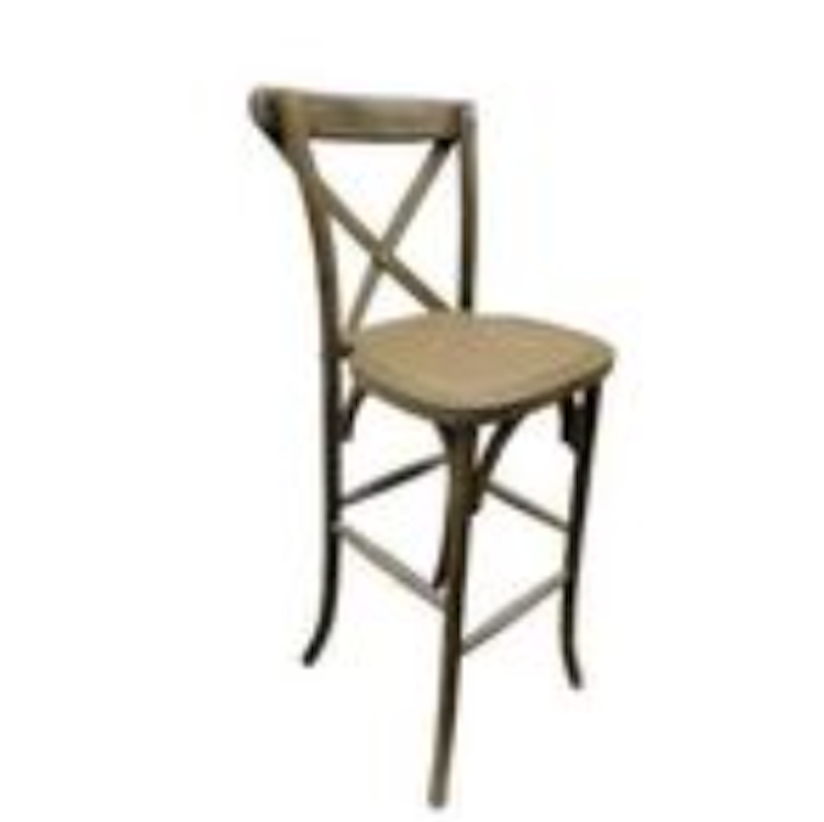 Black Grain Crossback Barstool