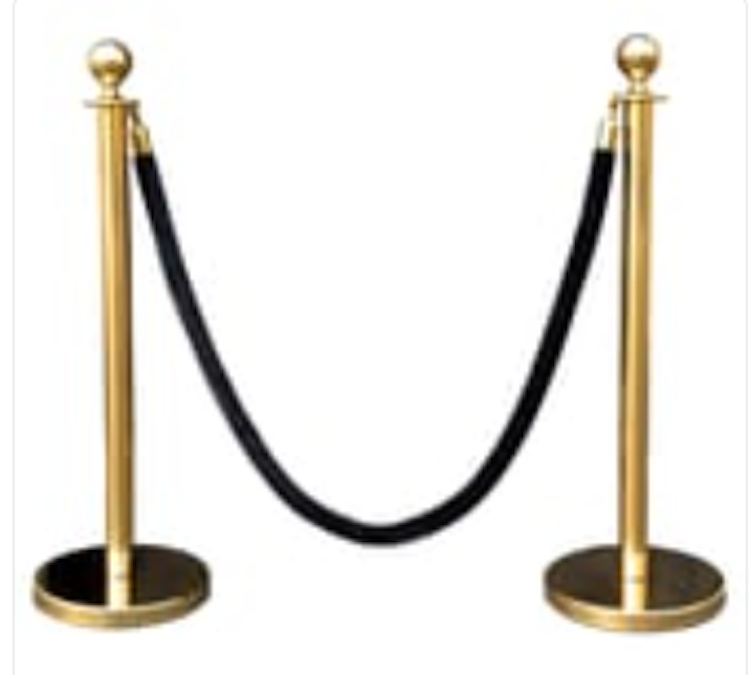 Gold Stanchion With Black Velvet Rope