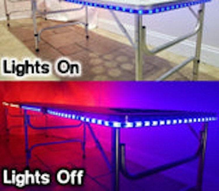 White Board LED Beer Pong Table