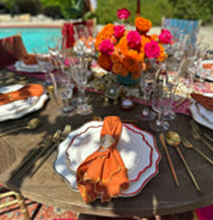 Orange Scalloped Napkin