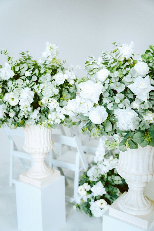 Silk Floral Garden Urns (set of 2)
